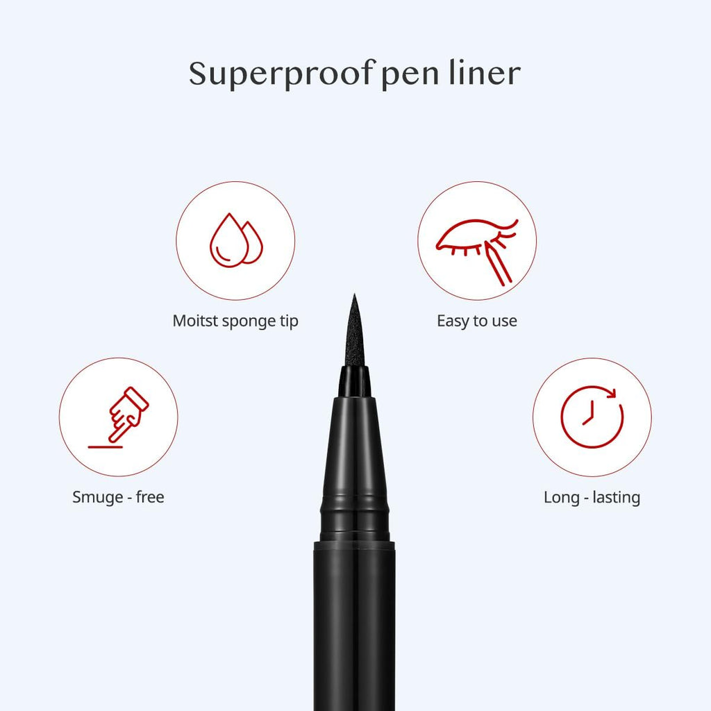 CLIO PROFESSIONAL Superproof Pen Liquid Eyeliner – Precision Tip, Waterproof, 001 BLACK (NEW)