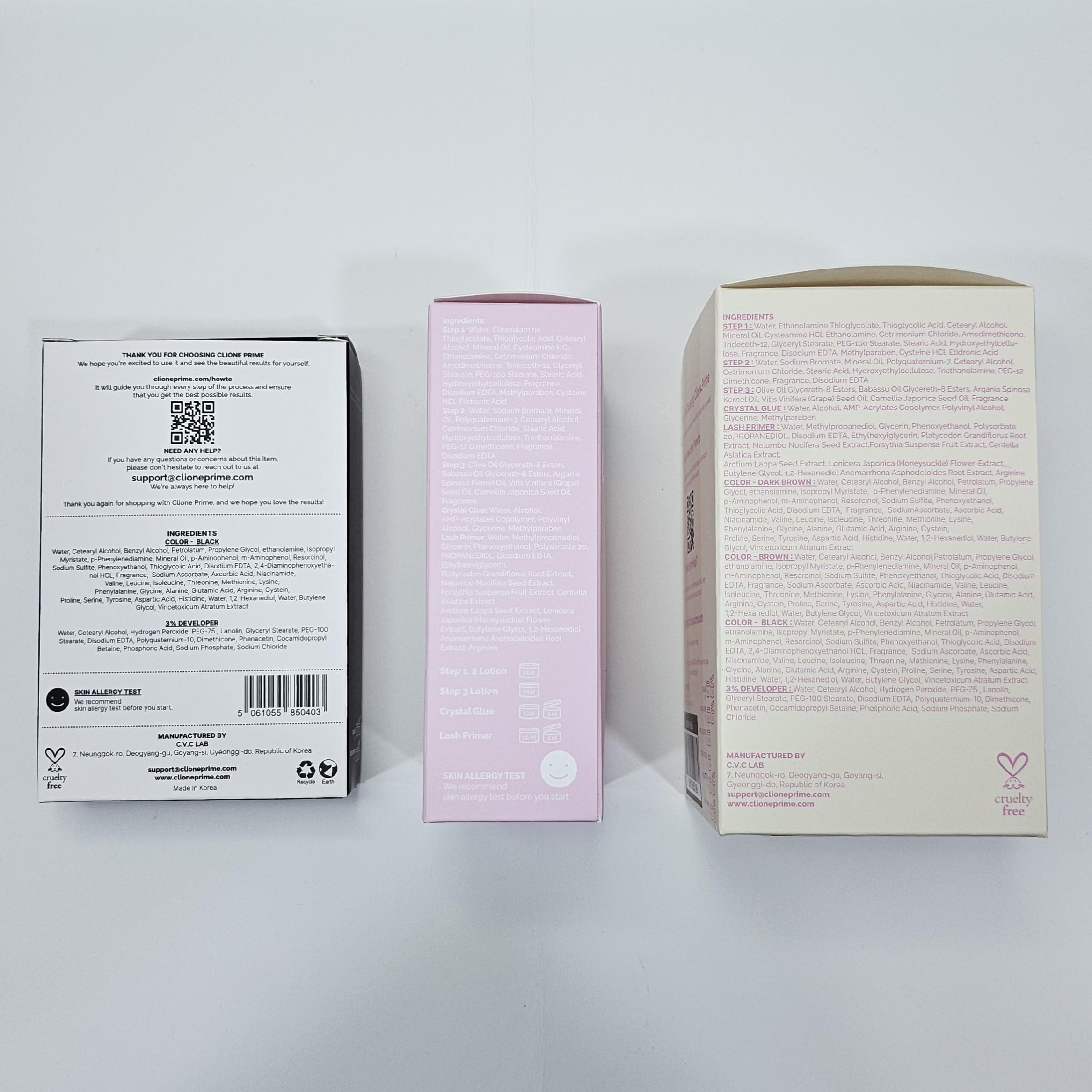 CLIONE PRIME Korean At-Home Lash Lift & Brow Color Kit — Temporary, Gentle Vitamin C Formula