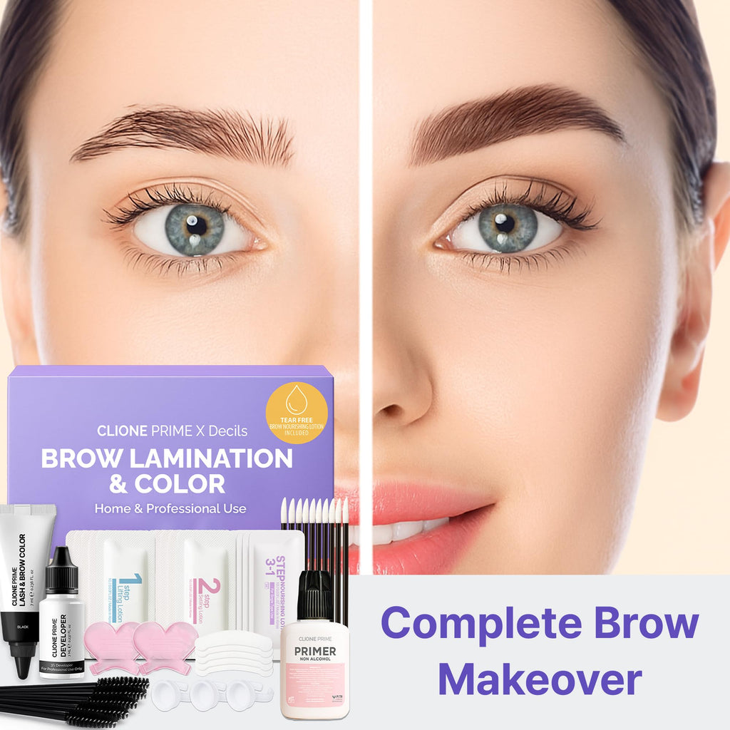 CLIONE PRIME Korean At-Home Brow Lamination & Color Kit — Professional Eyebrow Lift, Tint, and Aftercare