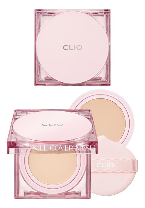 CLIO Kill Cover Mesh Glow Cushion Foundation – Refill Included, 21C Lingerie, Glass Skin Glow