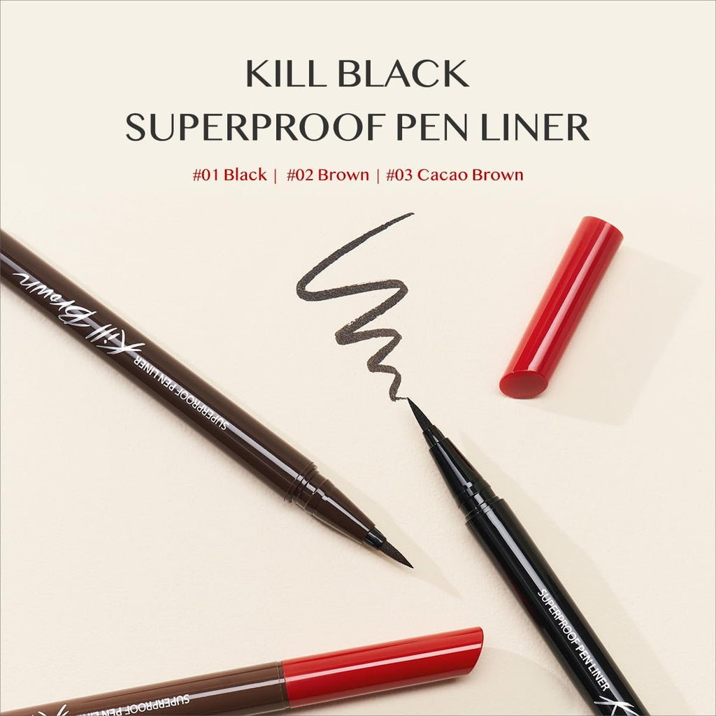 CLIO PROFESSIONAL Superproof Pen Liquid Eyeliner – Precision Tip, Smudge-Resistant, Long-Lasting Color (002 Brown NEW)