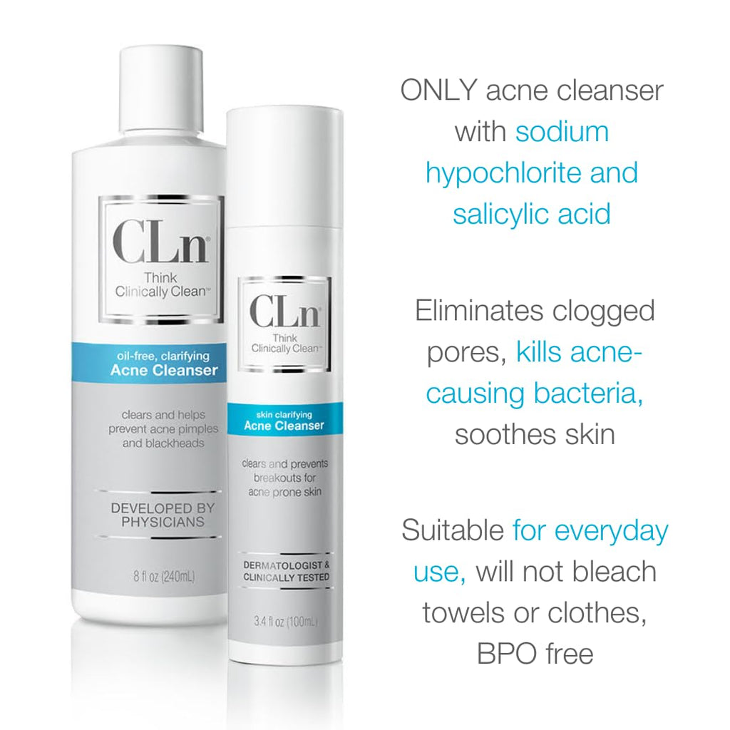 CLn® Acne Cleanser with 0.5% Salicylic Acid — Oil-Free, Fragrance-Free, 3.4 fl oz