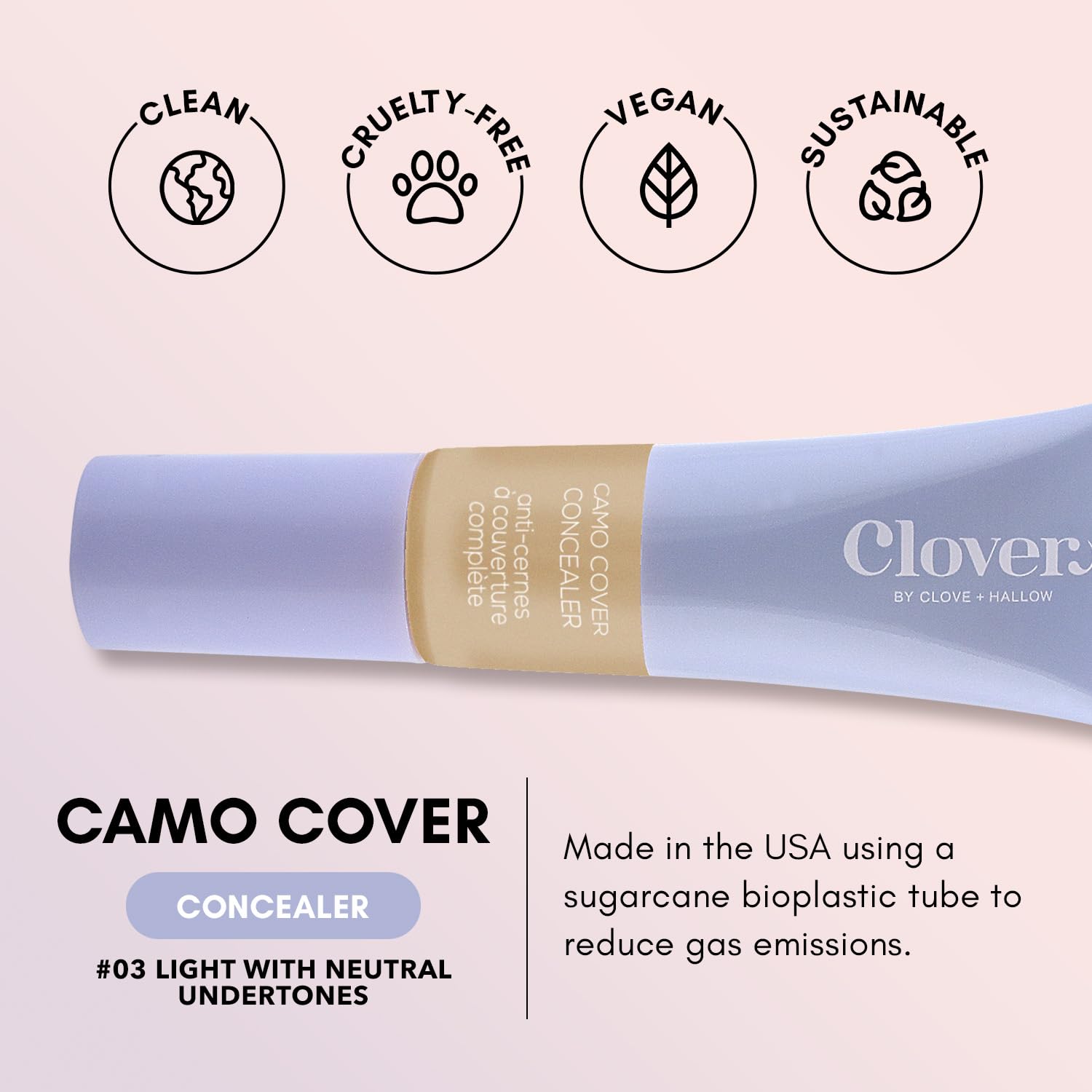 Clover Camo Cover Concealer – Face & Under Eye, Cruelty-Free & Vegan