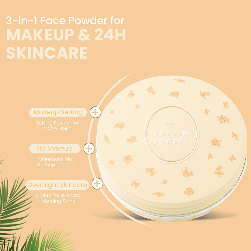 Club Suppin Translucent Pressed Powder – Hydrating Setting Powder with Shea Butter
