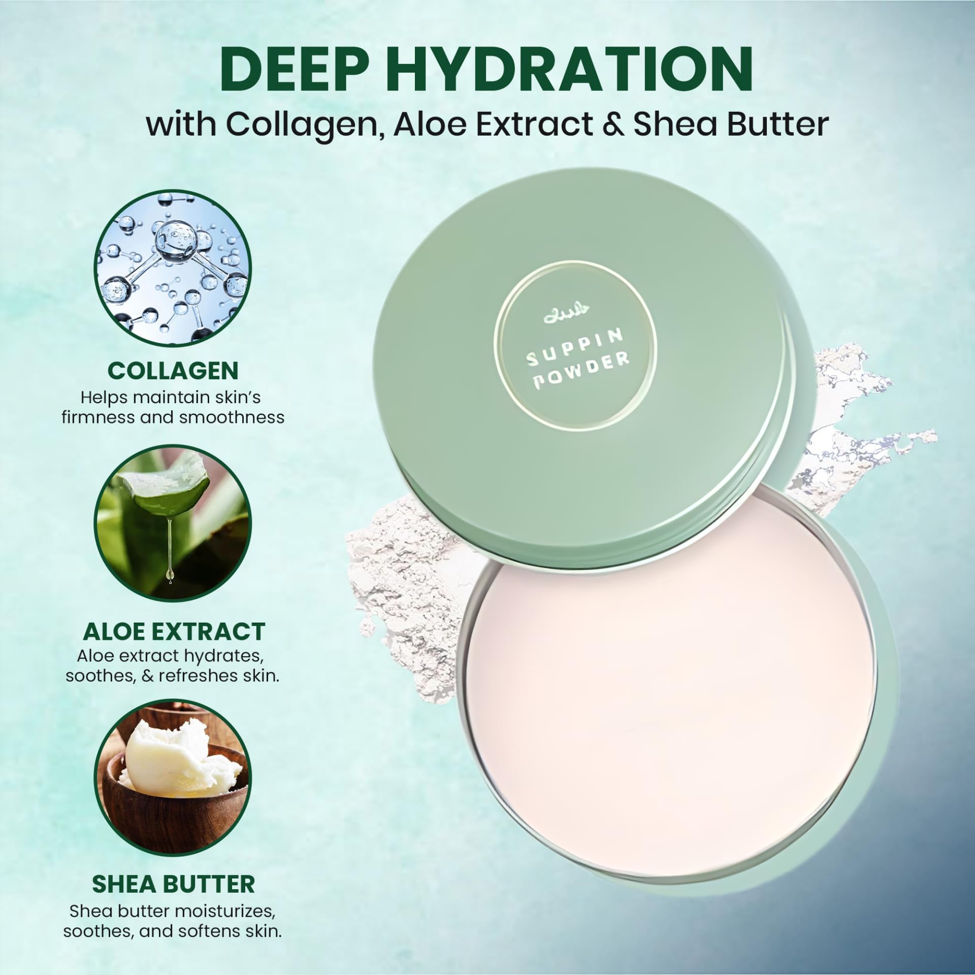 Club Suppin Translucent Pressed Powder — Hydration, 24H Skincare Finish