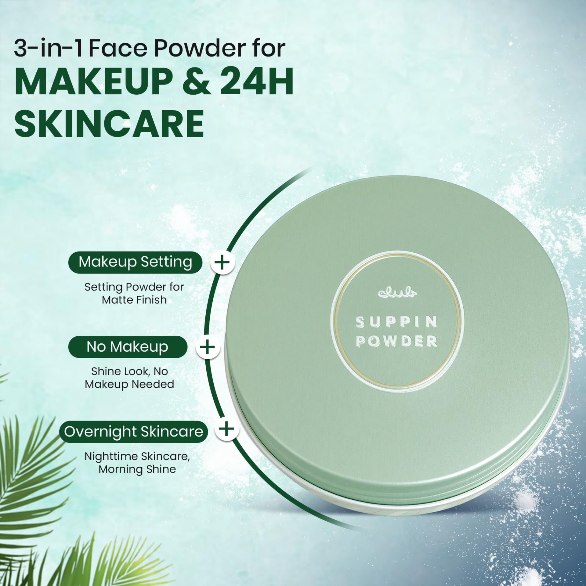 Club Suppin Translucent Pressed Powder — Hydration, 24H Skincare Finish