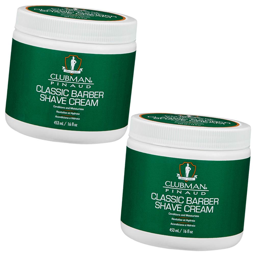 Clubman Classic Barber Shave Cream – 16 oz, 2 Pack | Hydrating, Barber-Quality Shave