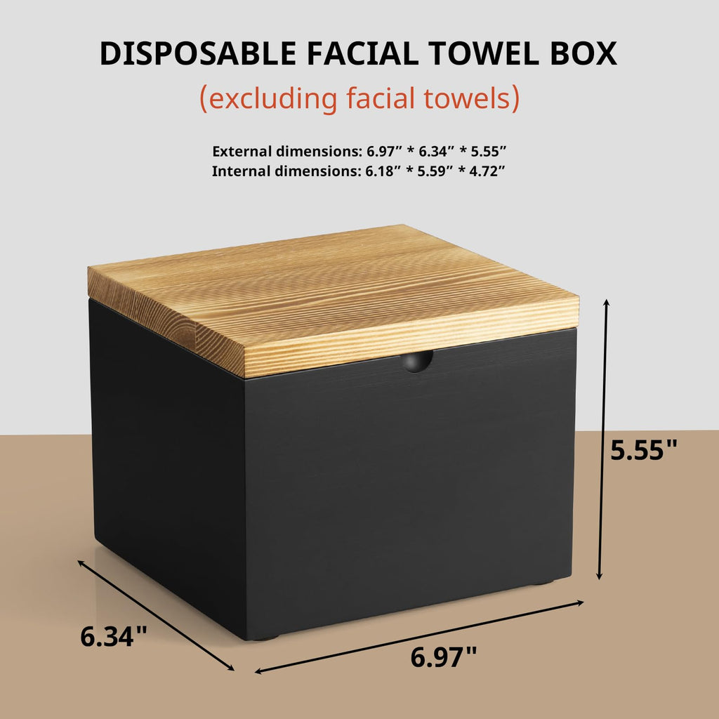 CMLKLZD Disposable Face Towel Holder – Wooden Box for XL Towels