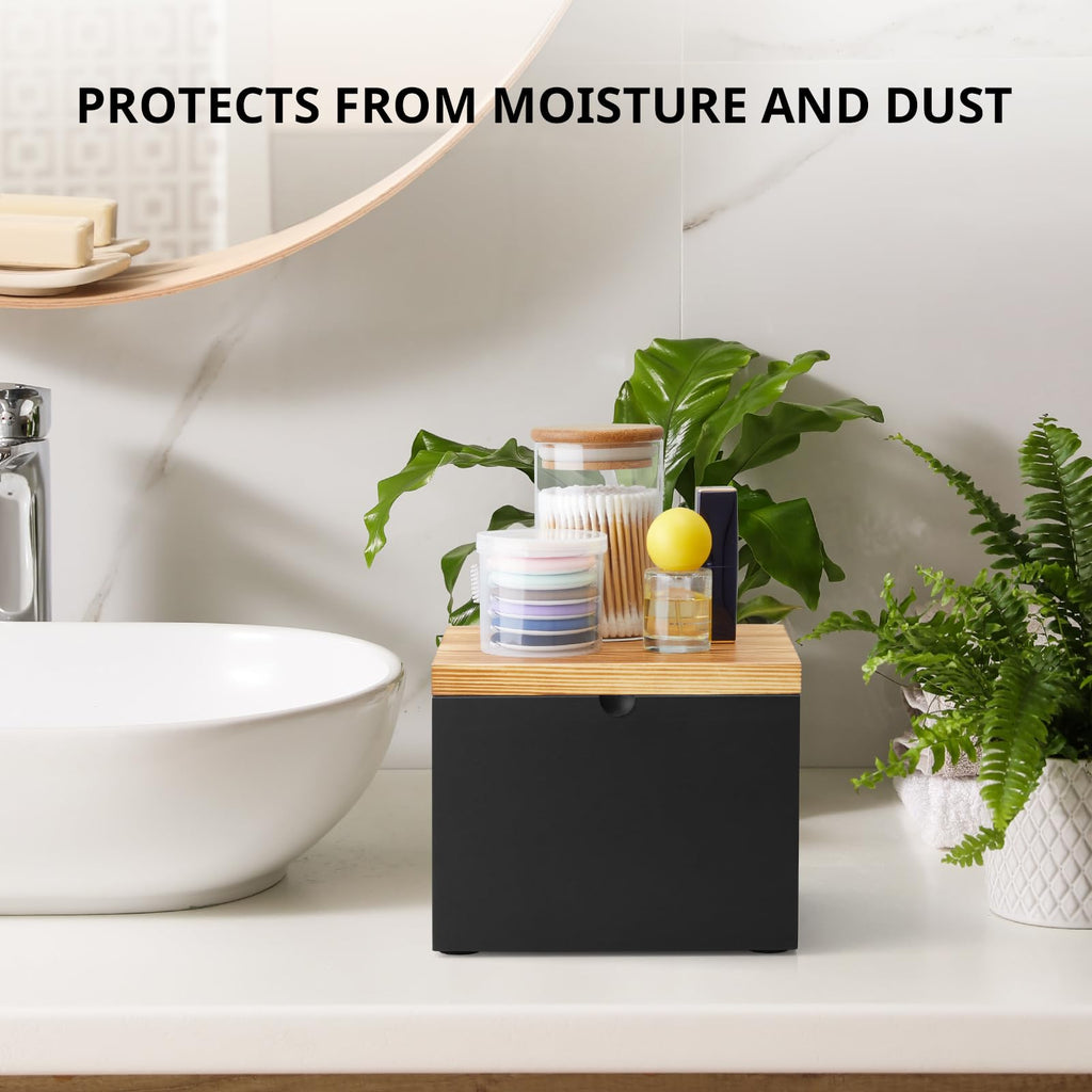CMLKLZD Disposable Face Towel Holder – Wooden Box for XL Towels