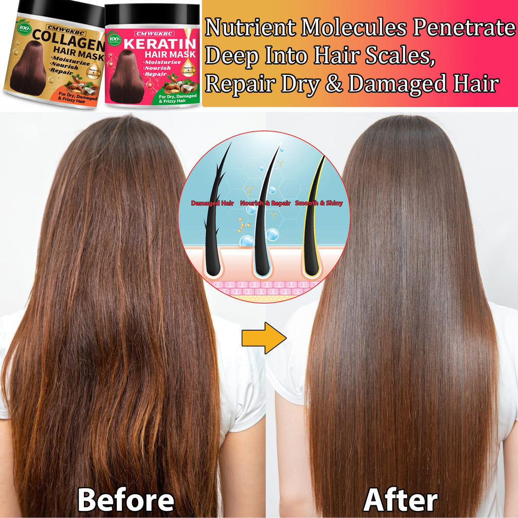 CMWGKBC Collagen & Keratin Hair Mask for Damaged Hair | Deep Hydration for All Hair Types