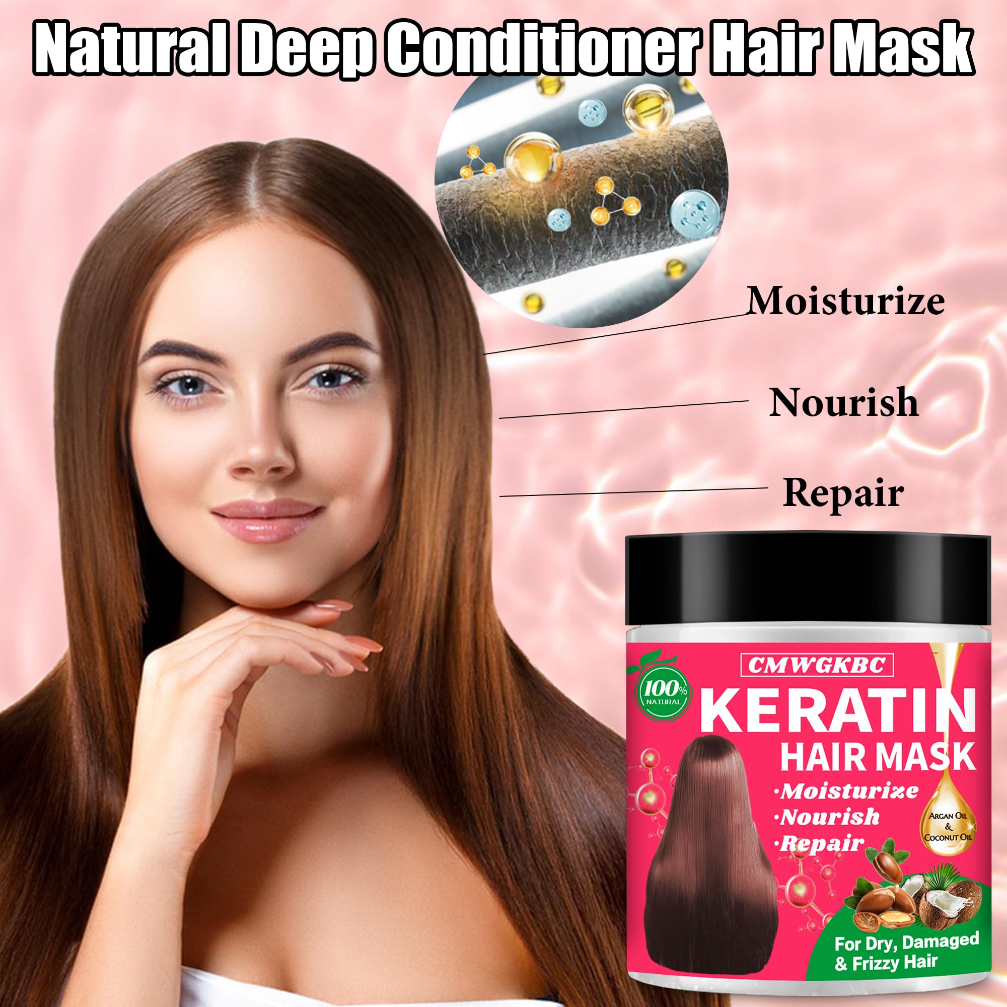 CMWGKBC Collagen & Keratin Hair Mask for Damaged Hair | Deep Hydration for All Hair Types