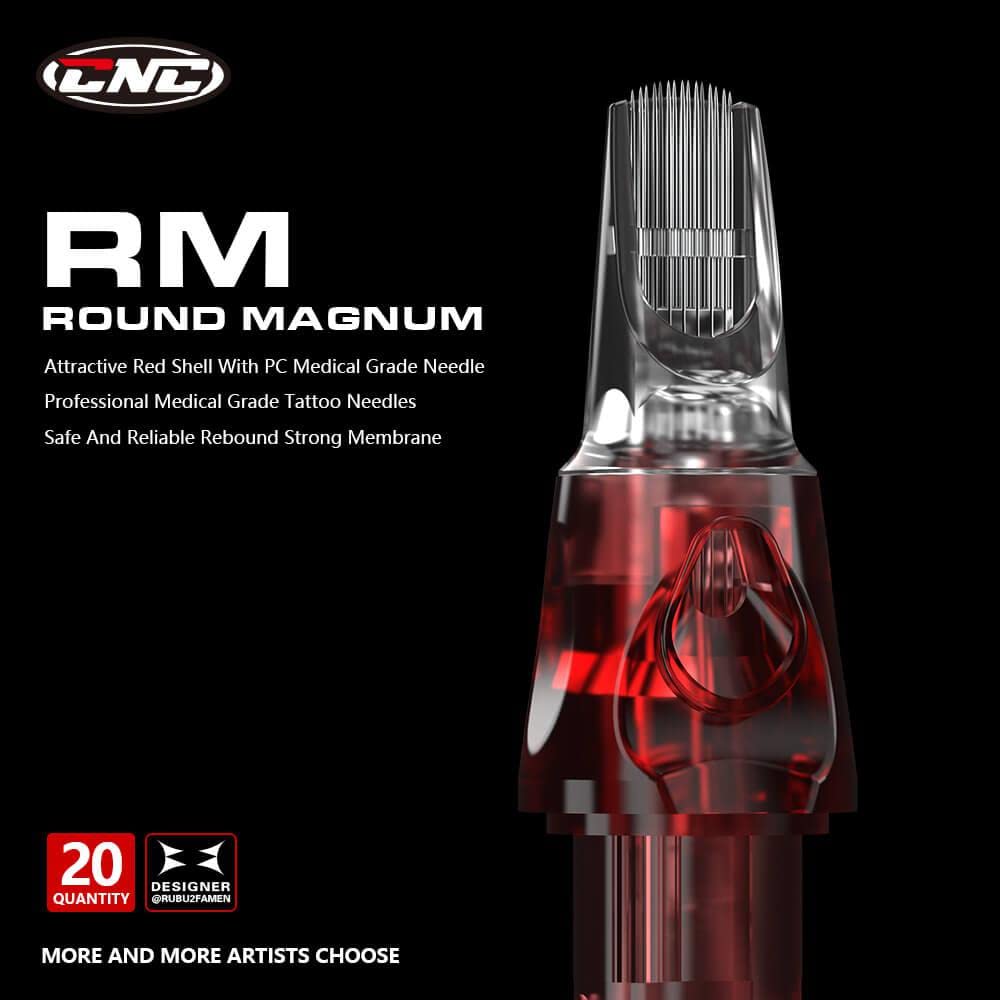 CNC 17RM Tattoo Needles Cartridge 20Pcs #12 (0.35mm) Disposable Round Magnum EN04X-20-1217RM