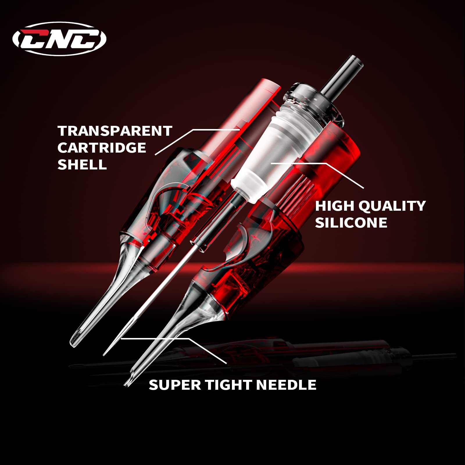 CNC 1RL Tattoo Needle Cartridges 20Pcs #10 Bugpin with Membrane EN04R-20-1001RL