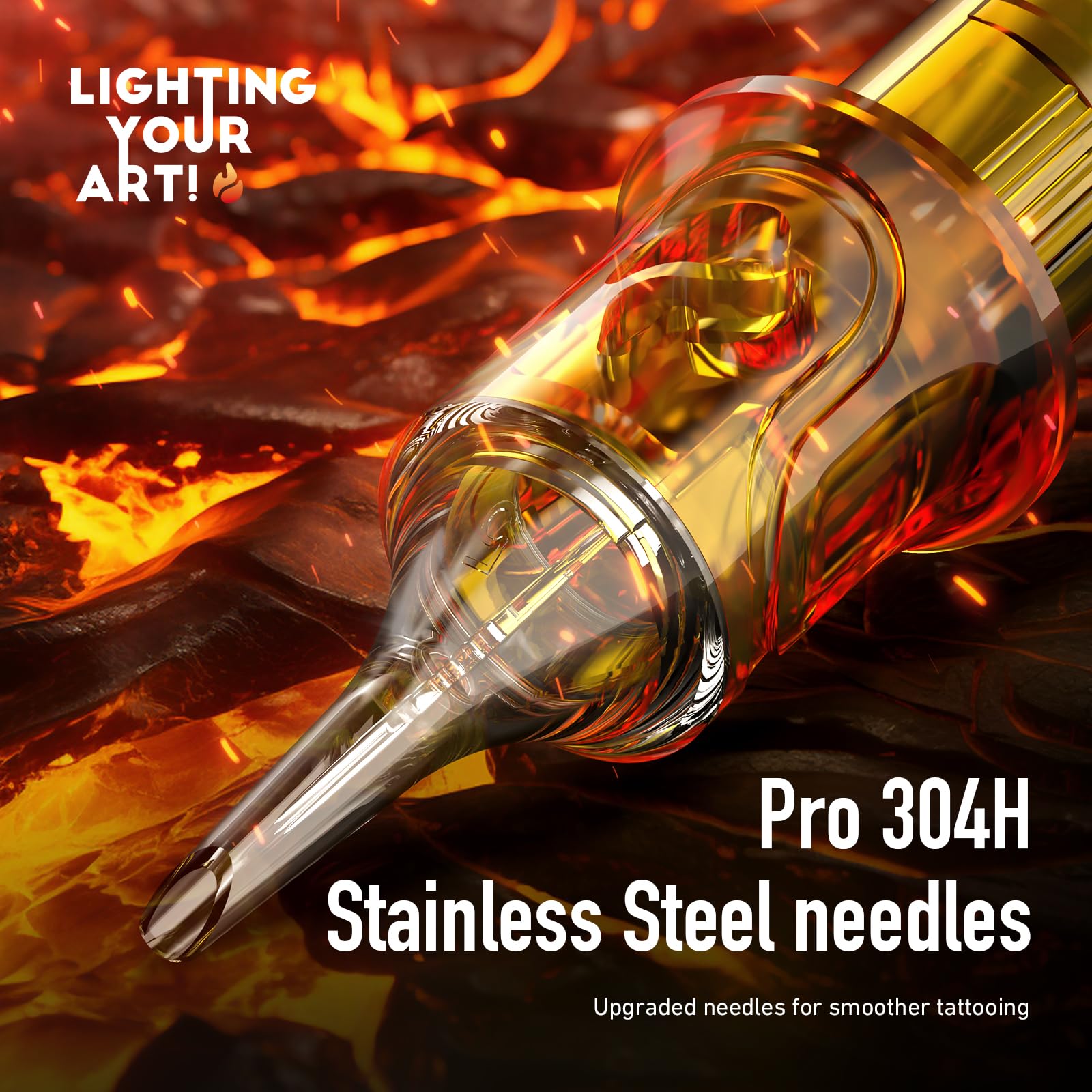 CNC Tattoo Needle Cartridges 50pcs – Mixed RL & RM Tips (#10 Bugpin), EN09-50KIT-K