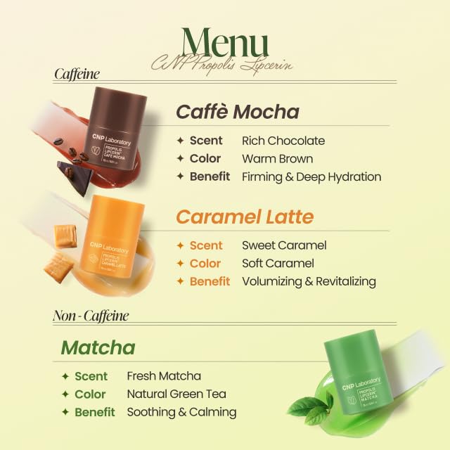 CNP Café Lip Butter Propolis Lipcerin 07 Matcha | 12h Hydration Lip Balm & Mask