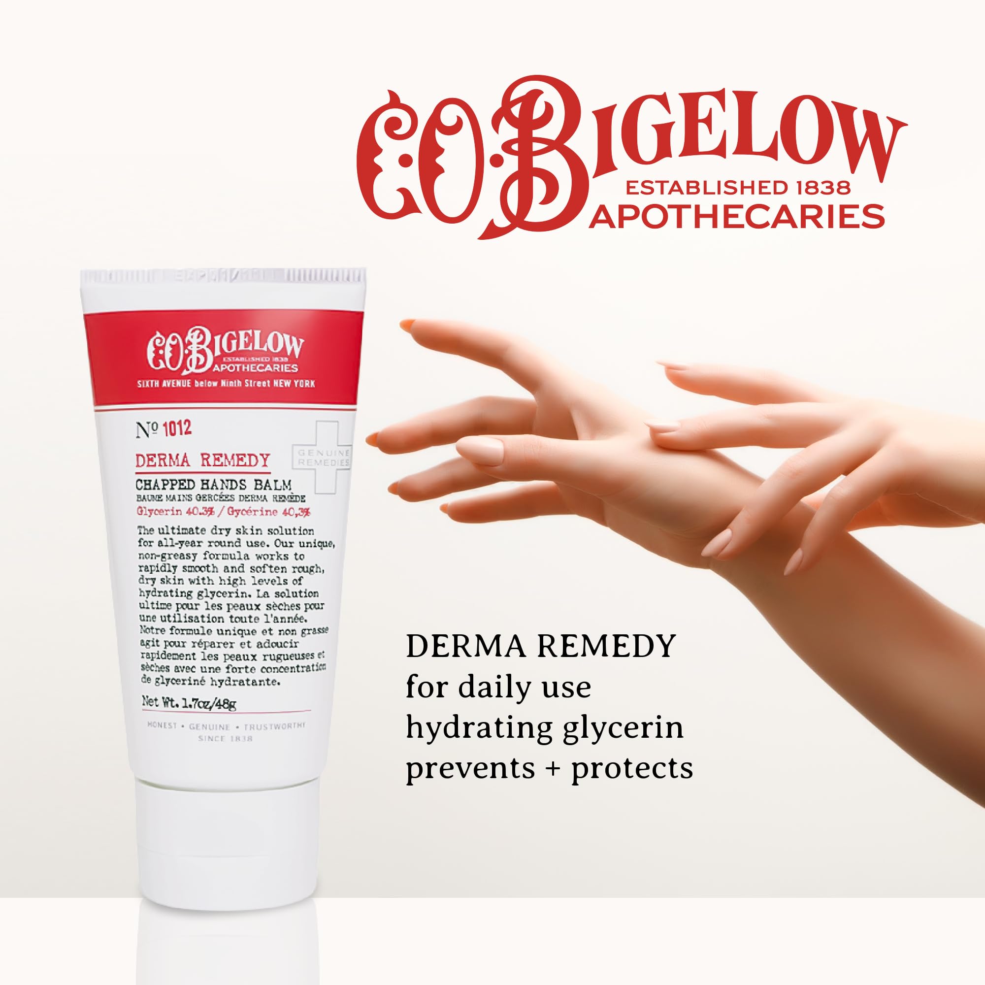 C.O. Bigelow Chapped Hands Balm No. 1012 with Glycerin 40.3% – 1.7 oz
