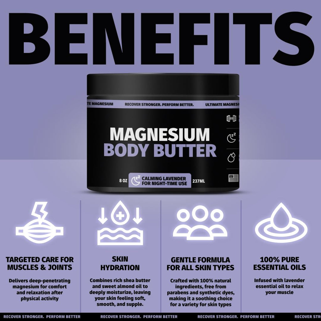 Coach Soak Nighttime Magnesium Body Butter – High Magnesium, Deep Hydration, Lavender (8oz)