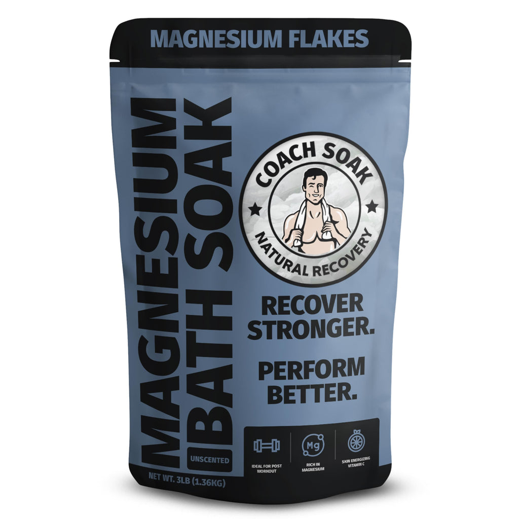 Coach Soak Recovery Bath Soak – Unscented 3 lb with Pure Magnesium Chloride Flakes & Dead Sea Salt