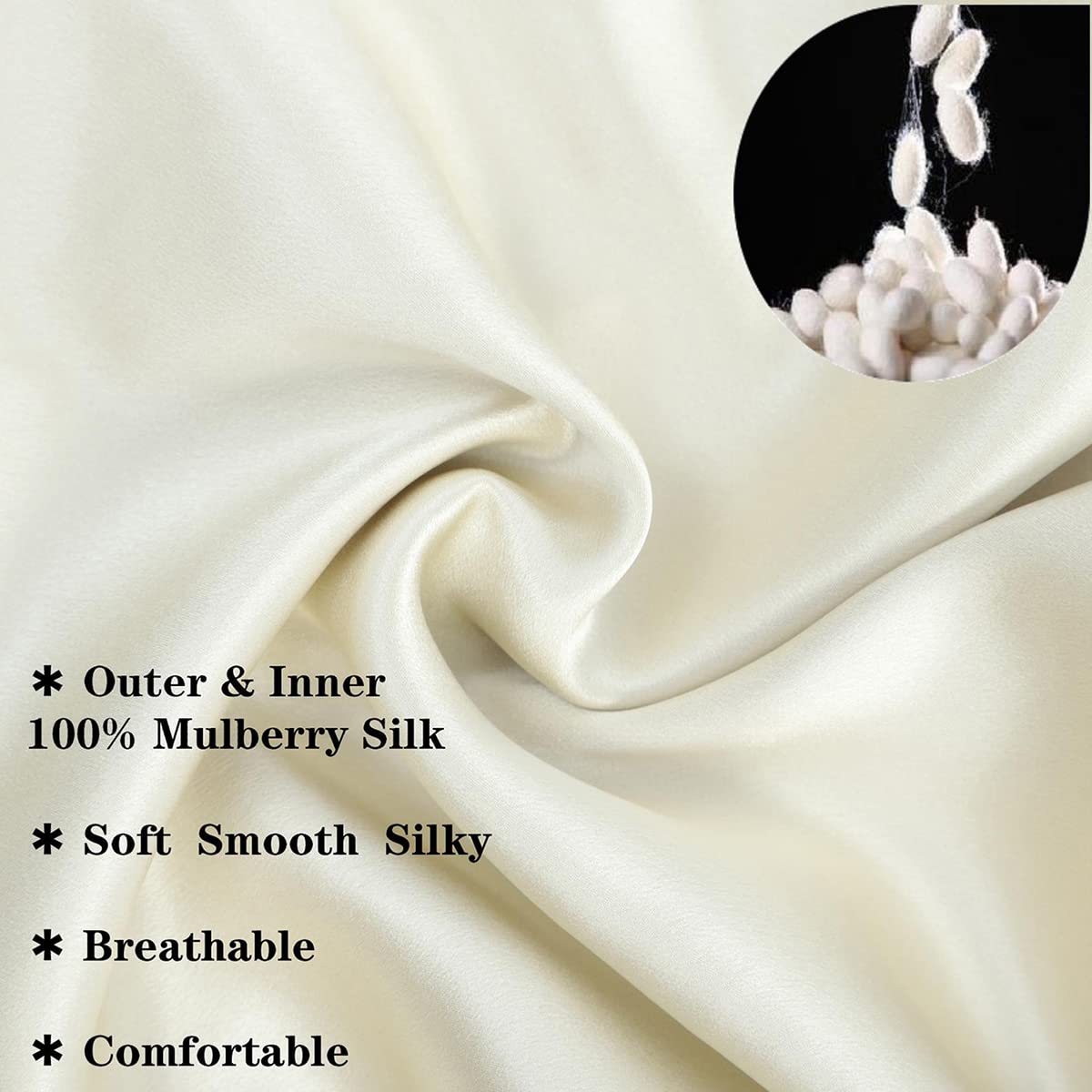 Cocheng 100% Mulberry Silk Bonnet for Sleeping — Double-Layer, 19 Momme, Navy