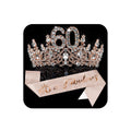 COCIDE 60th Birthday Sash, Crown & Decorations Set - Glitter Sash, Crystal Tiara for Women & Girls