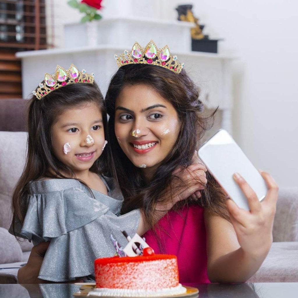 COCIDE Rapunzel Crown – AB Crystal Tiara & Pearl Hairpiece for Girls, Birthday & Wedding