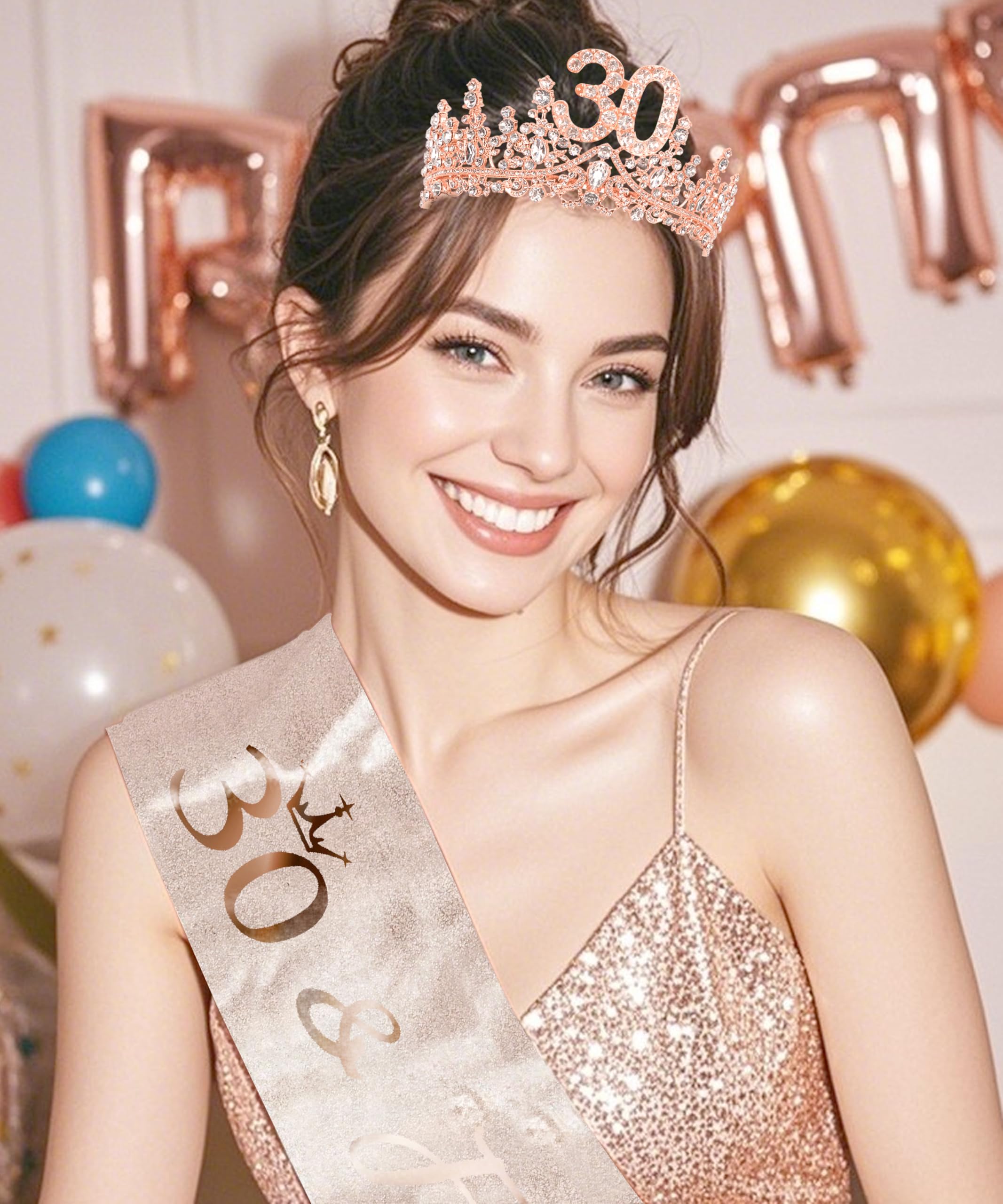 COCIDE 30th Birthday Sashes, Crowns & Decorations – Sash, Tiaras Set for Women & Girls