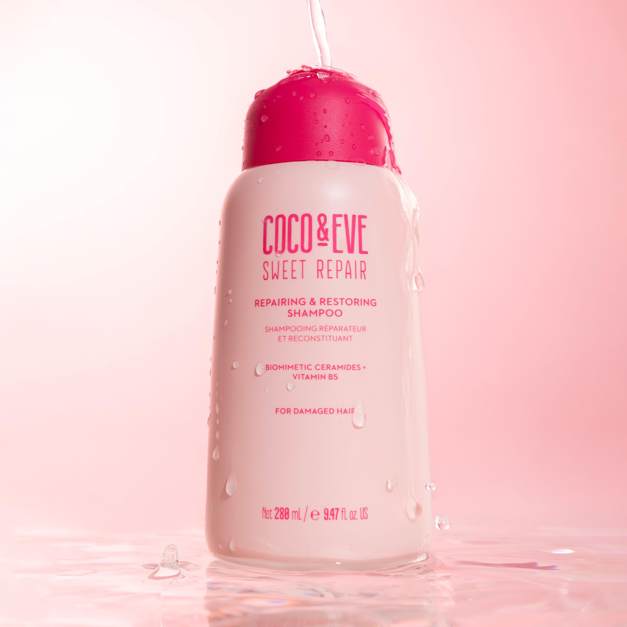 Coco & Eve Repairing & Restoring Shampoo for Damaged, Color-Treated Hair | Biomimetic Ceramides & Vitamin B5 | 9.47 Fl Oz