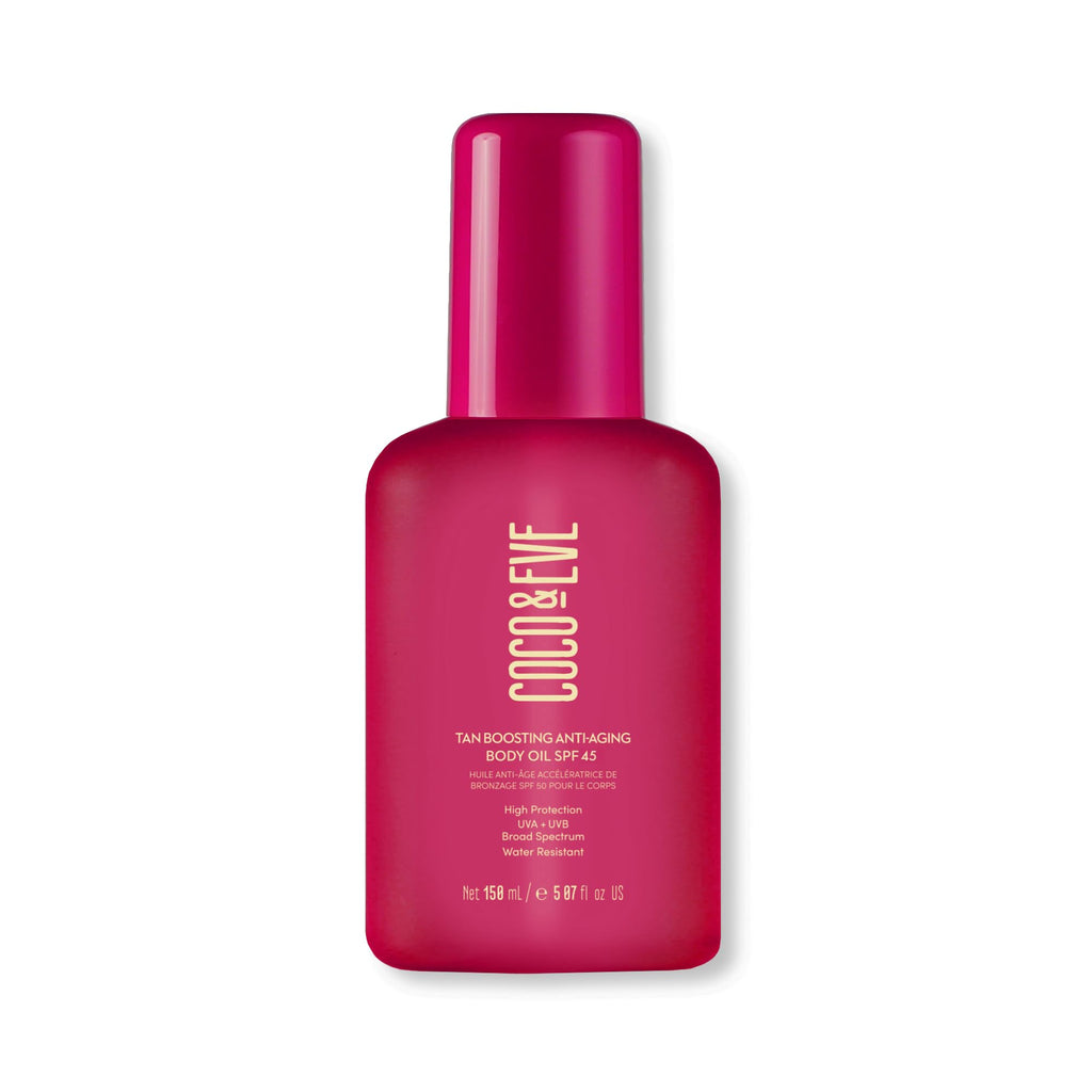 Coco & Eve Tan Boosting Anti-Aging Body Oil SPF45 - Tanning Accelerator with UVA/UVB Protection | 5.07 Fl Oz