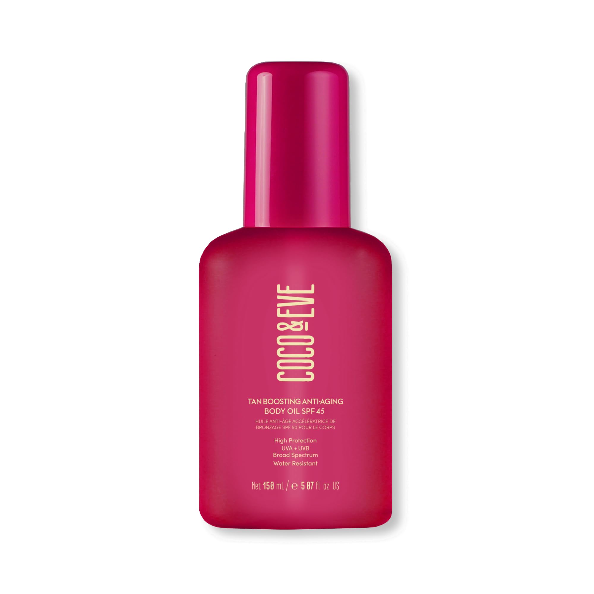 Coco & Eve Tan Boosting Anti-Aging Body Oil SPF45 - Tanning Accelerator with UVA/UVB Protection | 5.07 Fl Oz