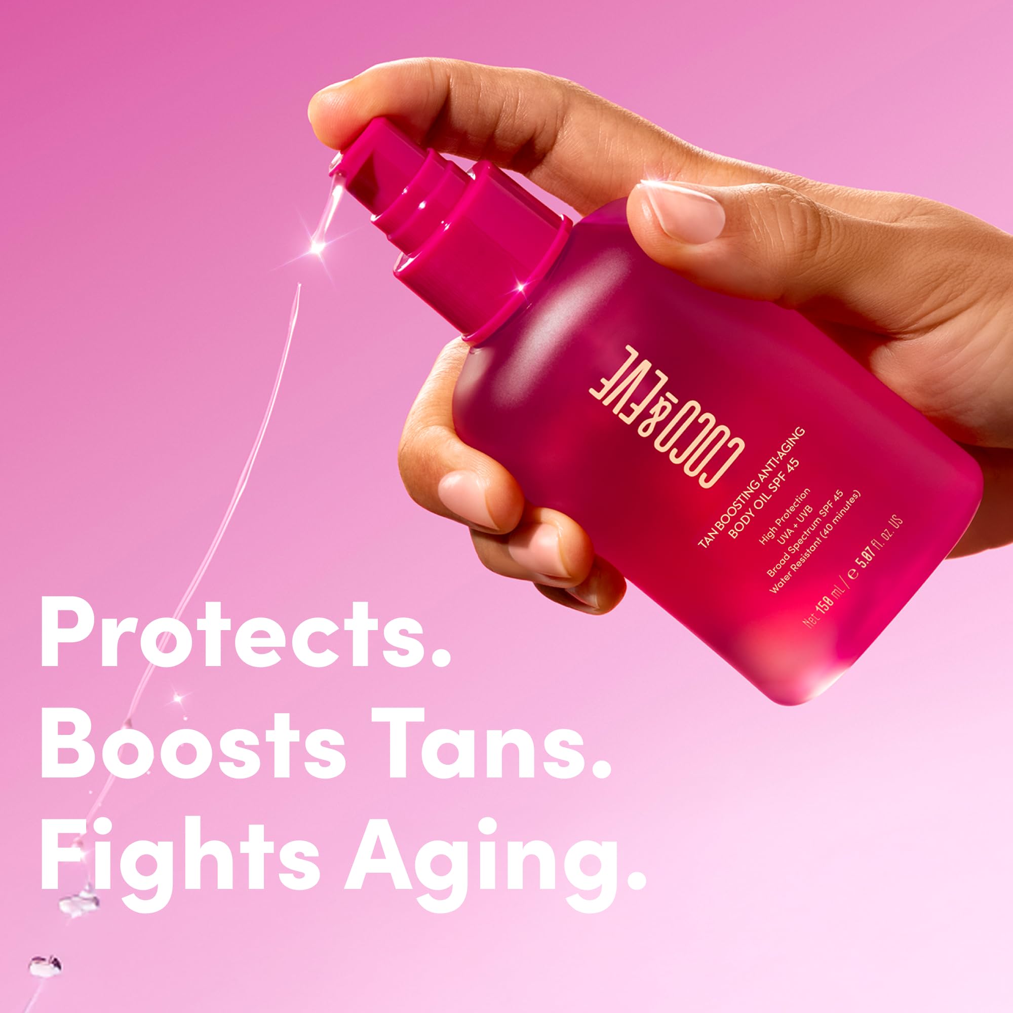 Coco & Eve Tan Boosting Anti-Aging Body Oil SPF45 - Tanning Accelerator with UVA/UVB Protection | 5.07 Fl Oz