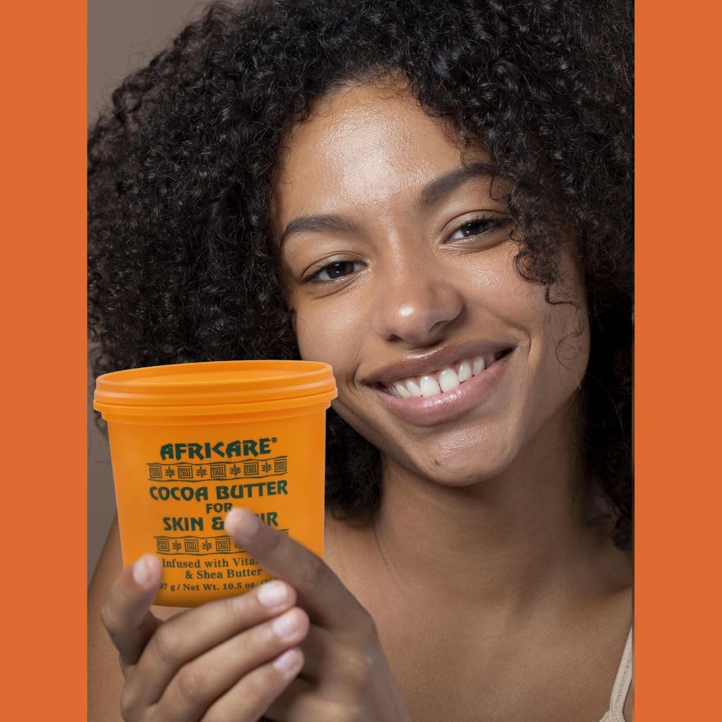 COCOCARE Africare Cocoa Butter 10.5 Oz – Skin & Hair Nourishment with Vitamin E & Shea Butter | Made in USA