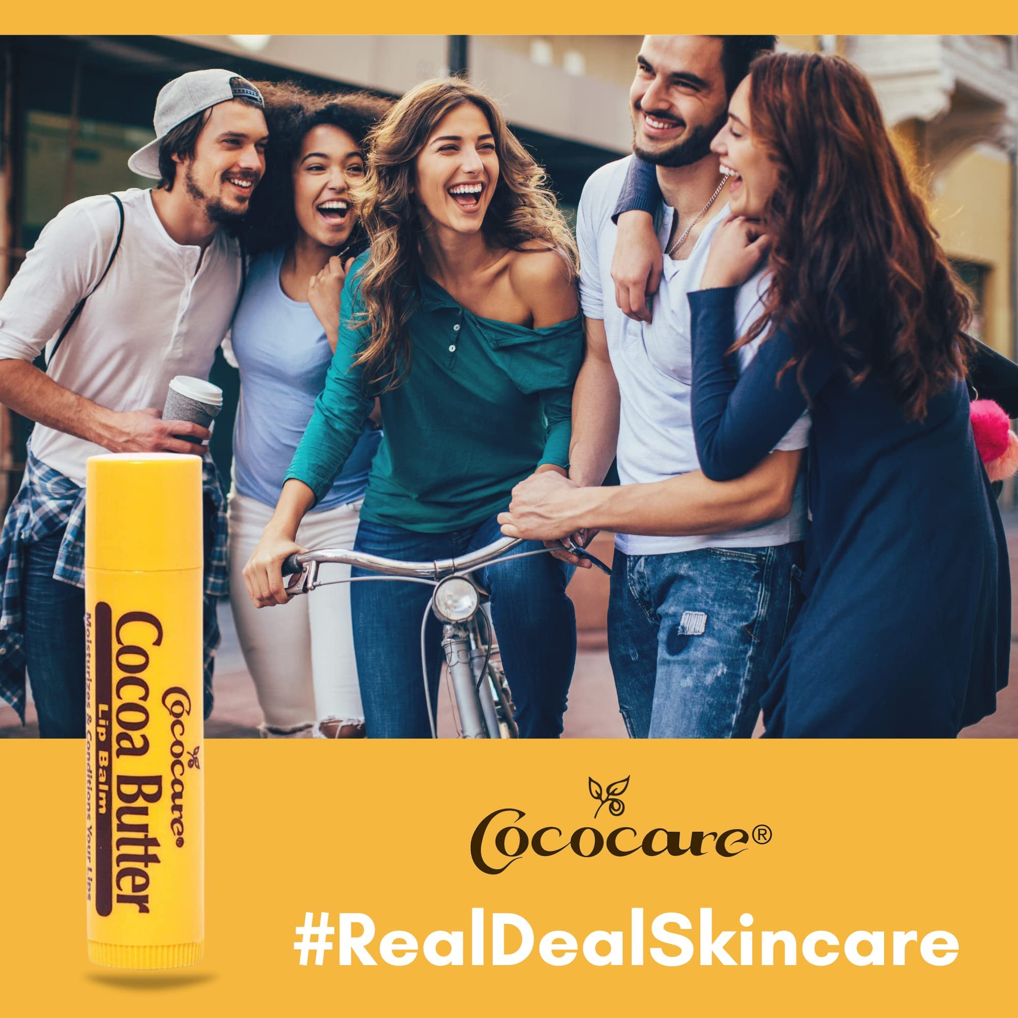 COCOCARE Cocoa Butter Lip Balm - The Little Yellow Stick | Hydrating Lip Care 0.15oz (10 Sticks)