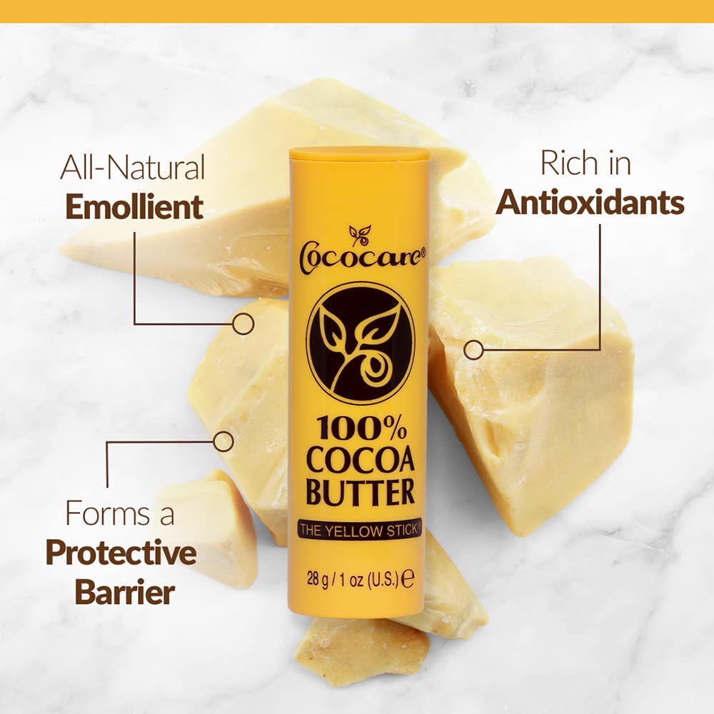 COCOCARE 100% Cocoa Butter Stick – 4 Pack | Pure Cocoa Butter for Dry Skin
