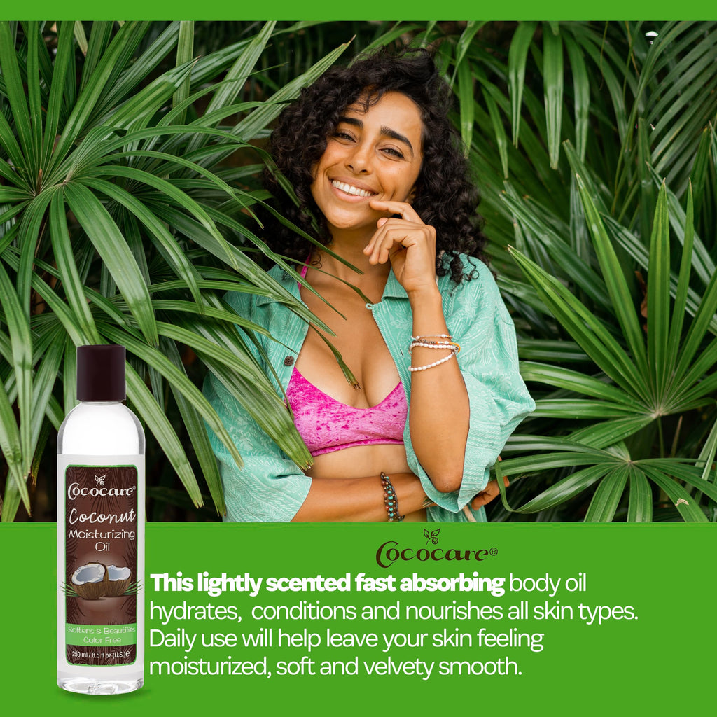 COCOCARE Coconut Moisturizing Oil 8.5 fl oz (2-Pack) – Deep Hydration with Natural Coconut Oil