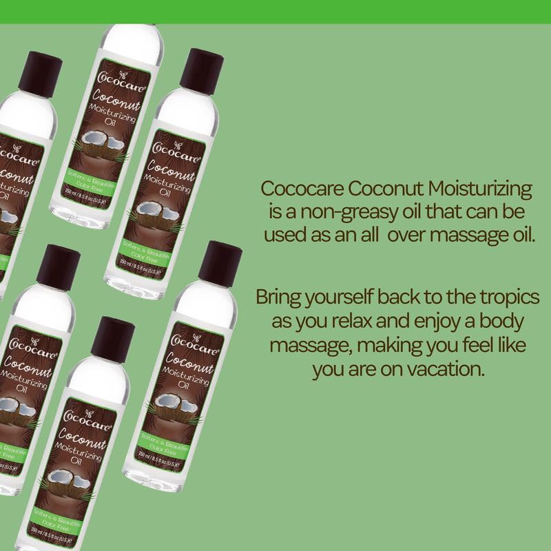 COCOCARE Coconut Moisturizing Oil 8.5 fl oz (2-Pack) – Deep Hydration with Natural Coconut Oil