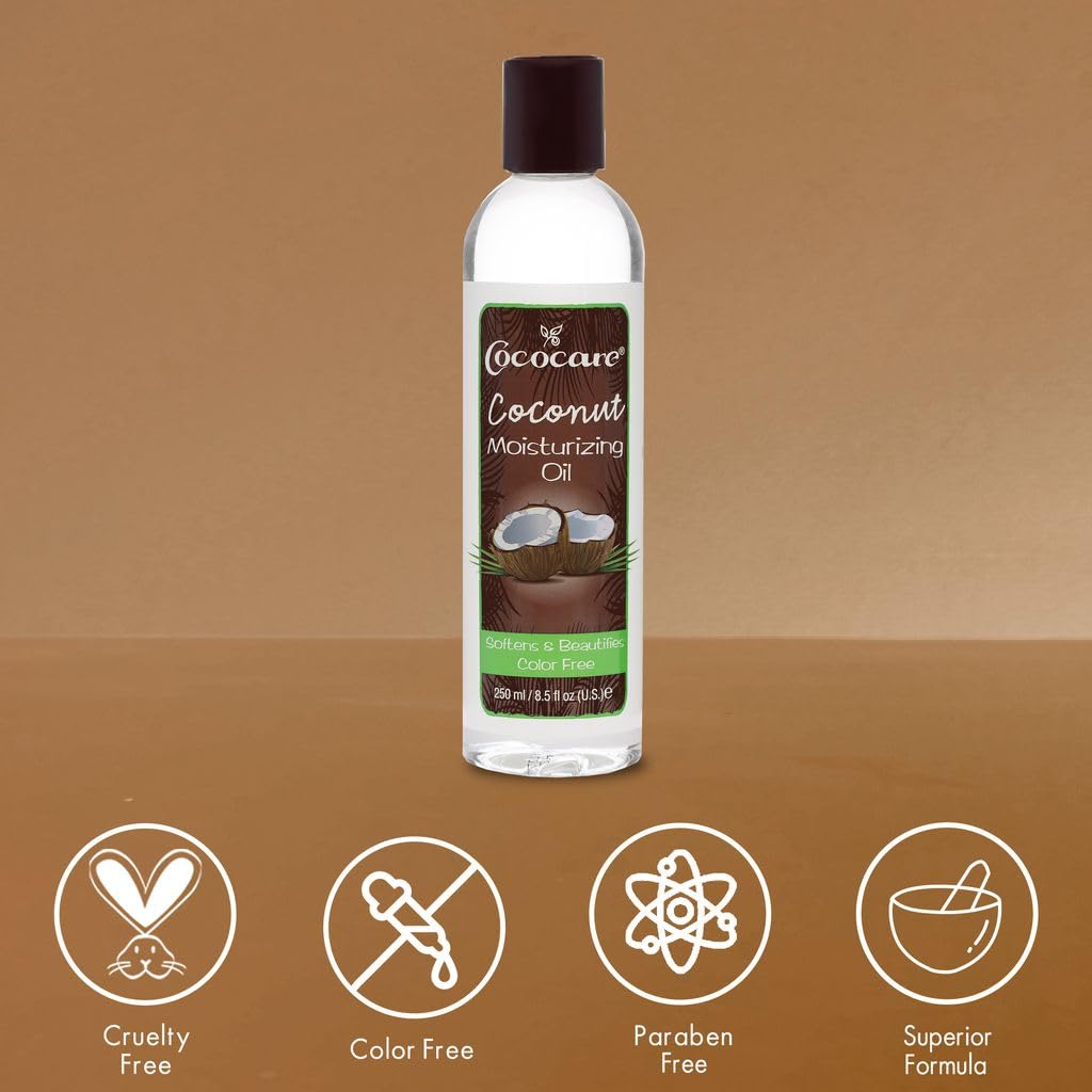 COCOCARE Coconut Moisturizing Oil 8.5 fl oz (2-Pack) – Deep Hydration with Natural Coconut Oil