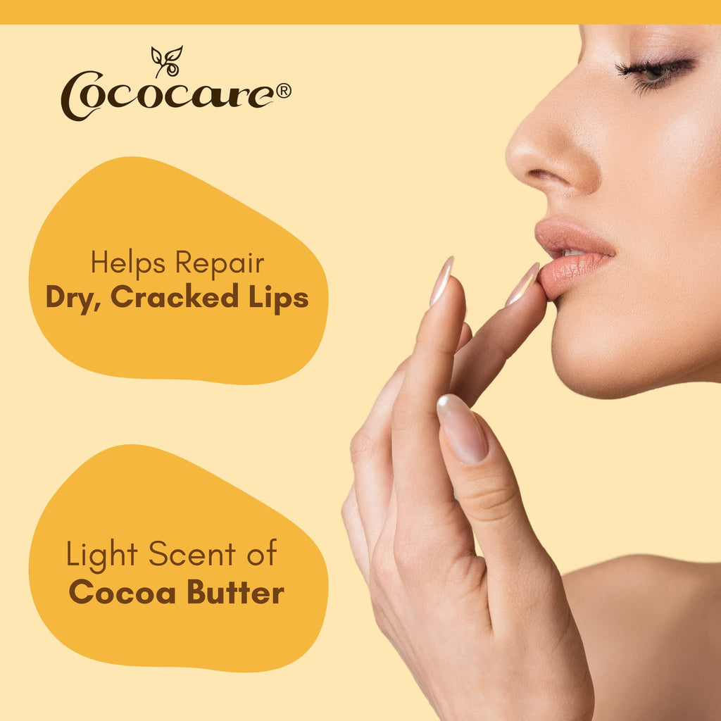 COCOCARE Cocoa Butter Lip Balm - The Little Yellow Stick | Hydrating Lip Care 0.15oz (10 Sticks)