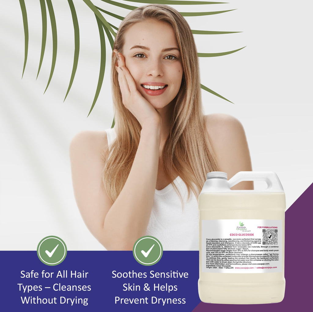 Cocojojo Coco Glucoside Natural Surfactant – Plant-Derived, Fragrance-Free, 1 Gallon