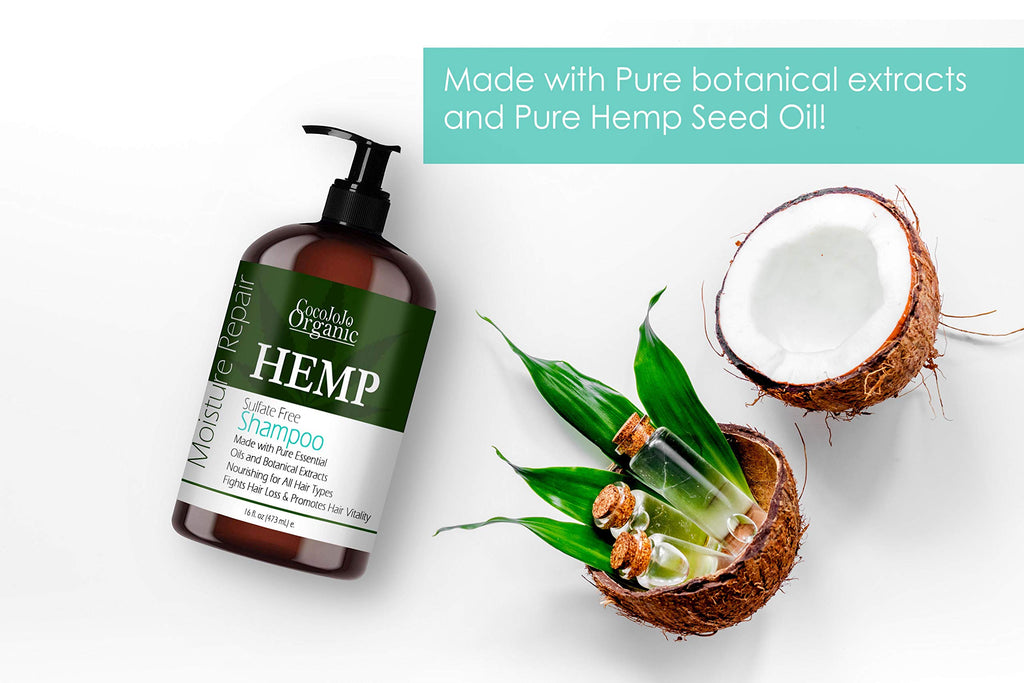 Cocojojo Hemp Shampoo 16 oz - Volumizing, Ultra Hydrating, Sulfate & Paraben-Free