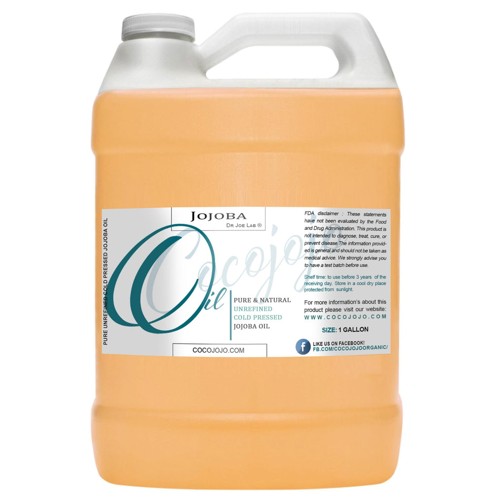 Cocojojo Organic Jojoba Oil – Cold-Pressed 128 fl oz for Hair & Skin