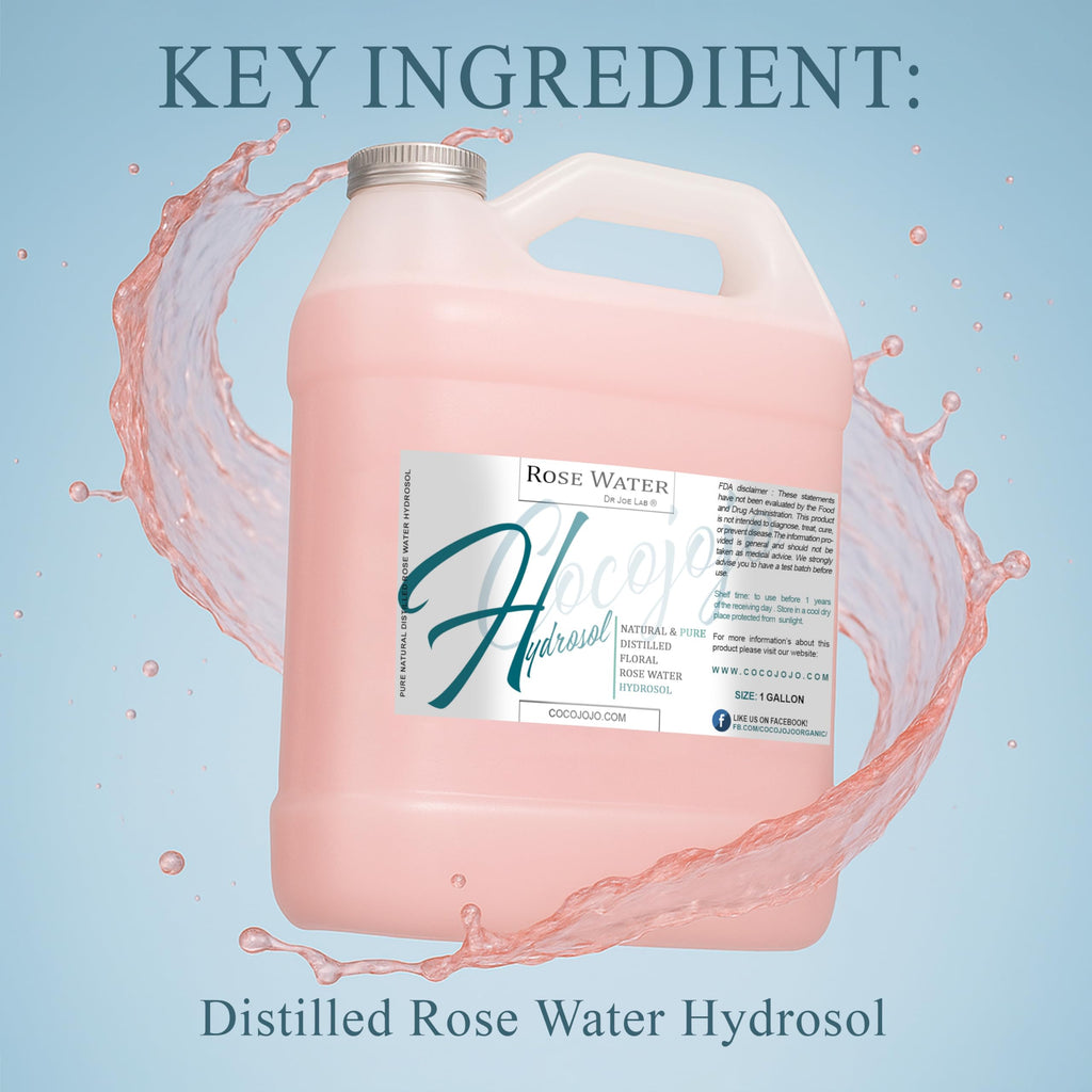 Cocojojo Rose Hydrosol Spray – Alcohol-Free Facial Toner, Non-GMO, 128 oz