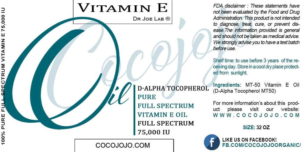 cocojojo Organic Vitamin E Oil – Pure Cold-Pressed Almond Oil, 16 oz