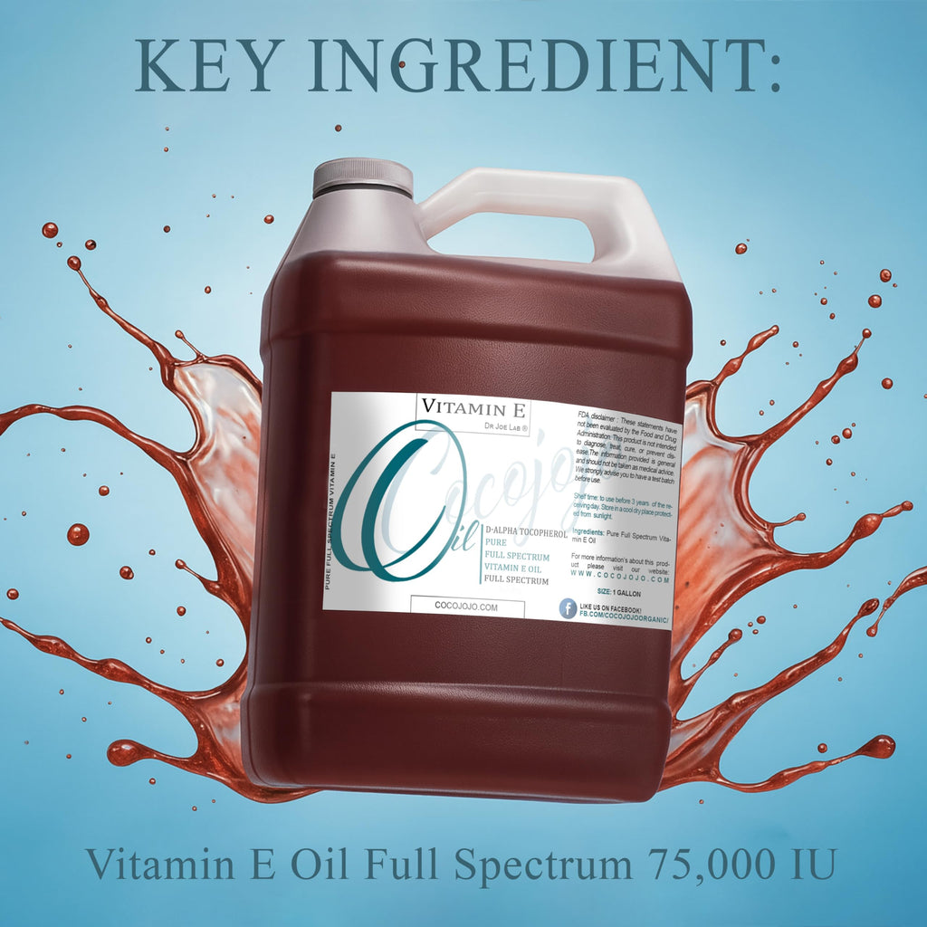 Cocojojo Vitamin E Oil – Pure & Undiluted Full Spectrum Alpha Tocopherol, 1 Gallon, Skin, Hair & Nails