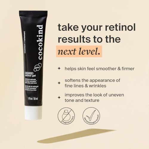 Cocokind Advanced Retinol Gel 0.5% – Gentle Tri-Retinoid Gel for Sensitive Skin (1 fl oz)