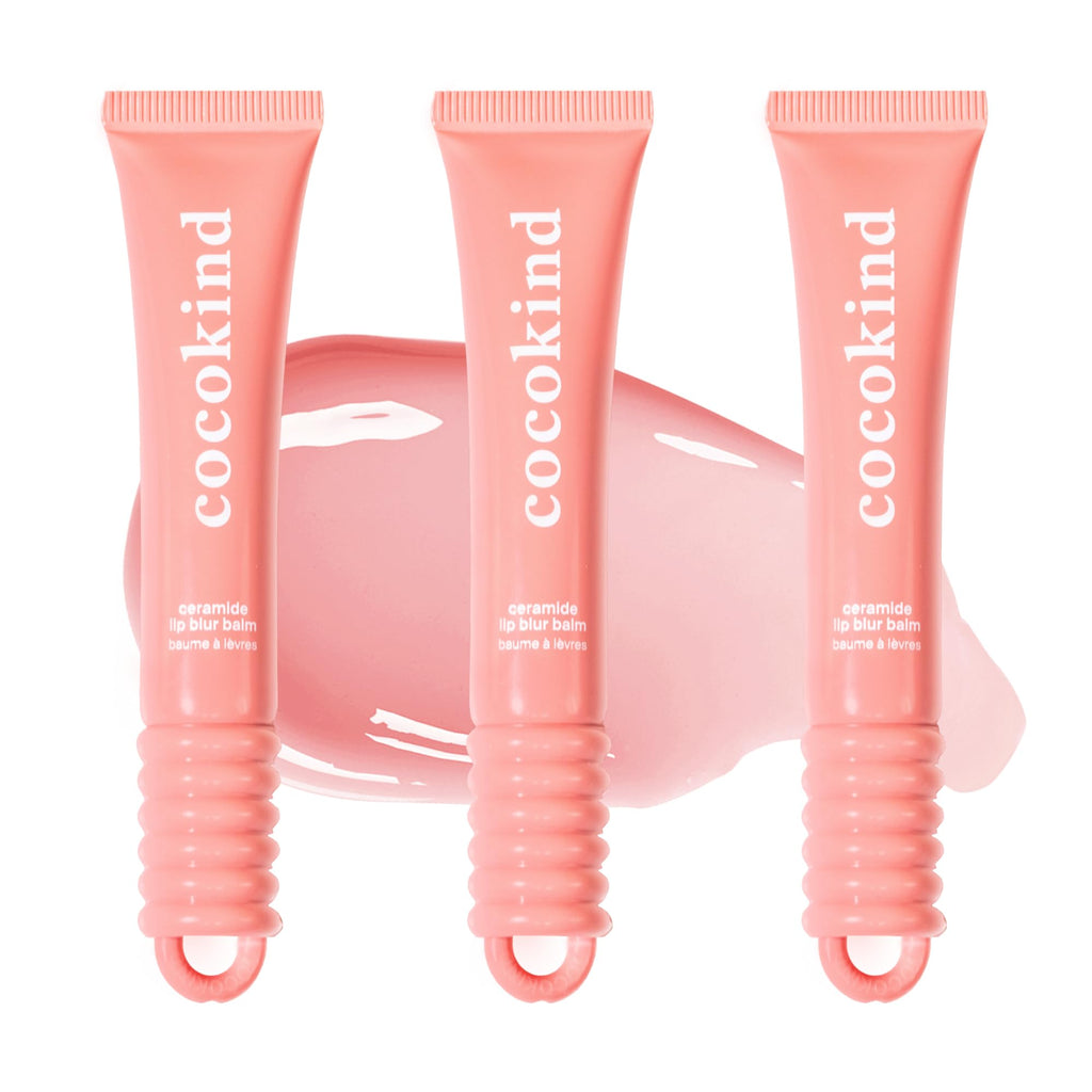 Cocokind Ceramide Lip Blur Balm Be Kind – Coral Pink Hydrating Lip Care (3 Pack) for Sensitive Lips