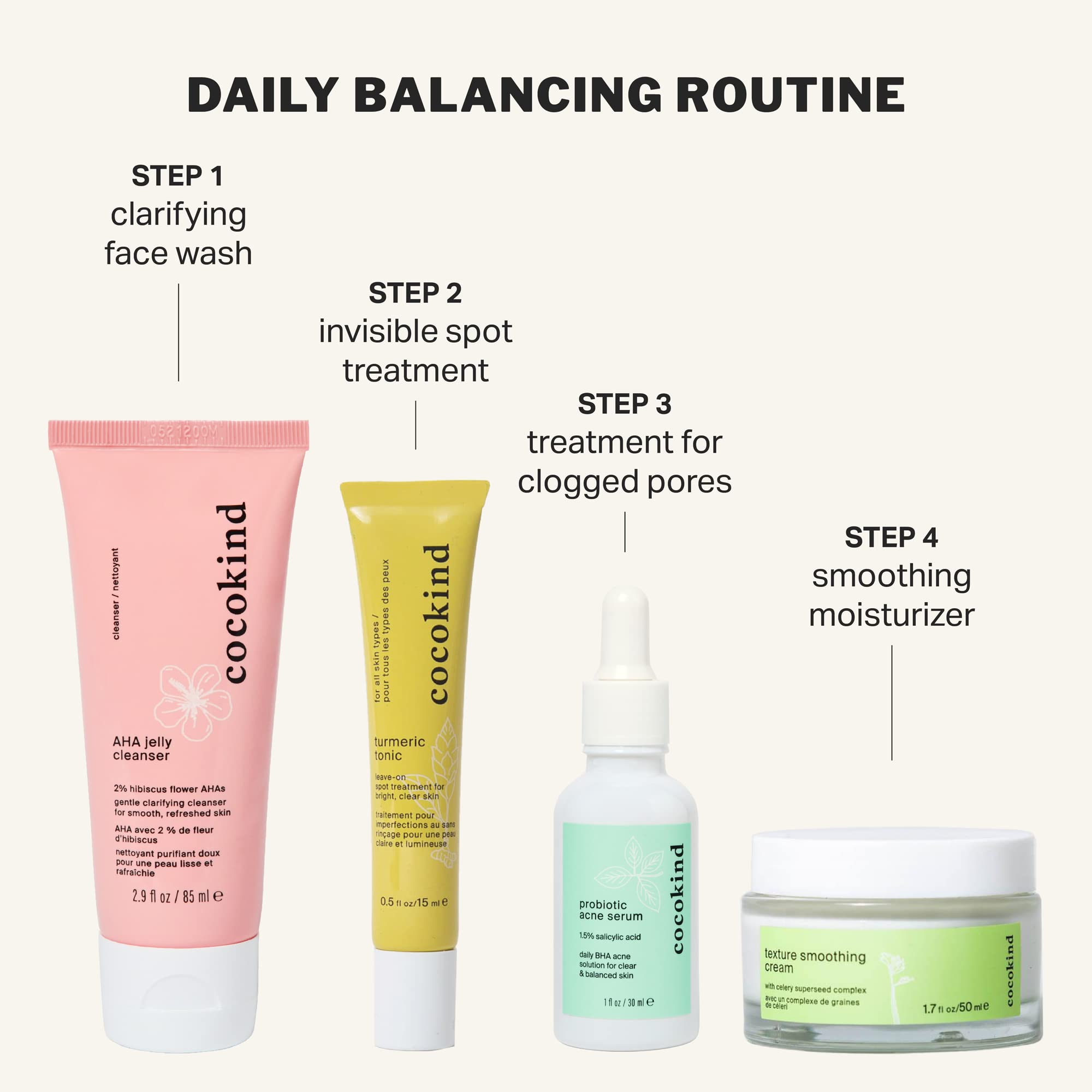 Cocokind Postbiotic Acne Serum & BHA Liquid Exfoliant – Exfoliate, Hydrate, Brighten