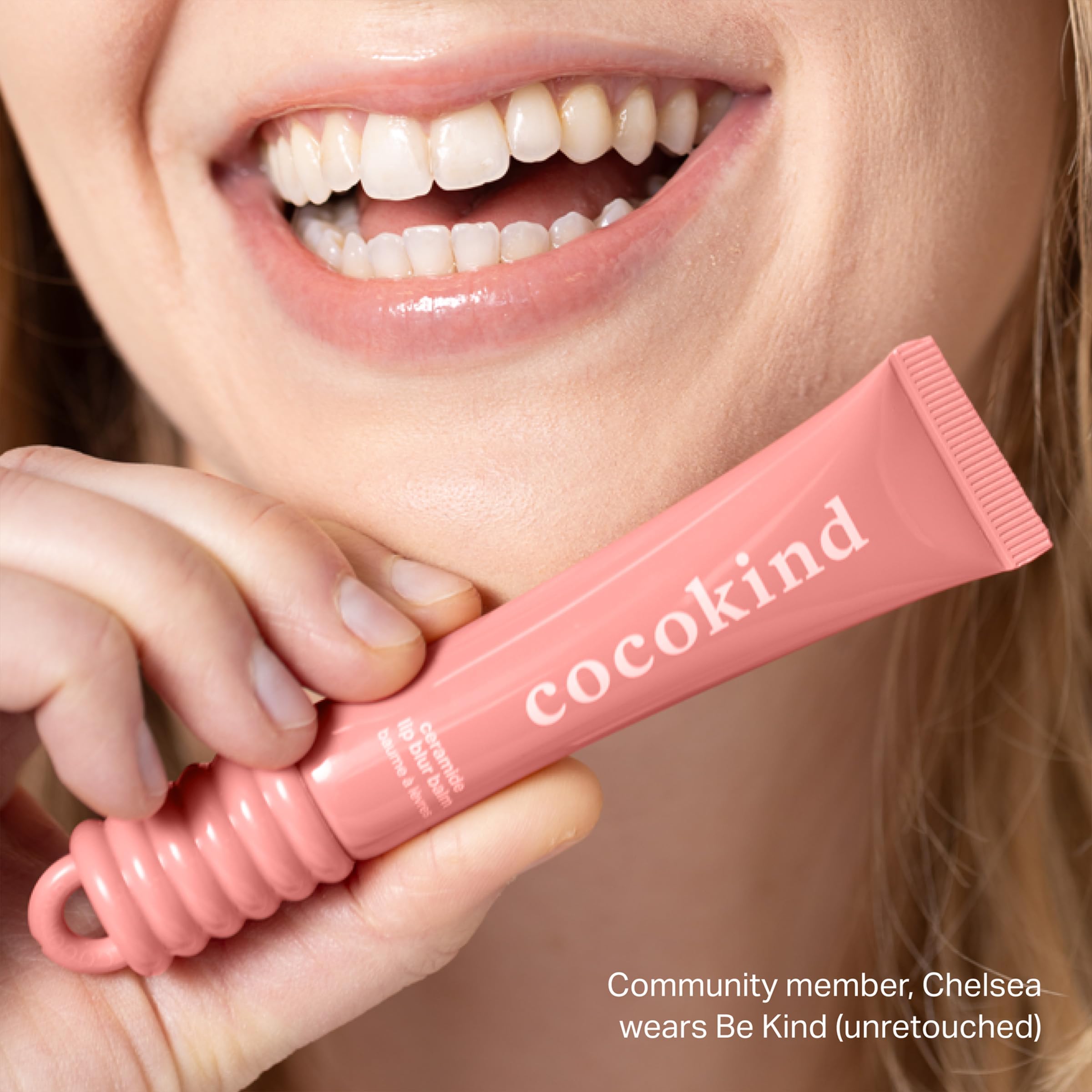 Cocokind Ceramide Lip Blur Balm Be Kind - Coral Pink Hydrating Lip Balm with Ceramides & Peptides | Sensitive Lips, 6-Pack