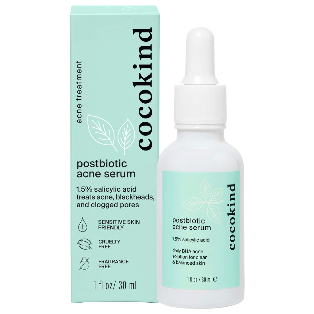 Cocokind Postbiotic Acne Serum & BHA Liquid Exfoliant – Exfoliate, Hydrate, Brighten