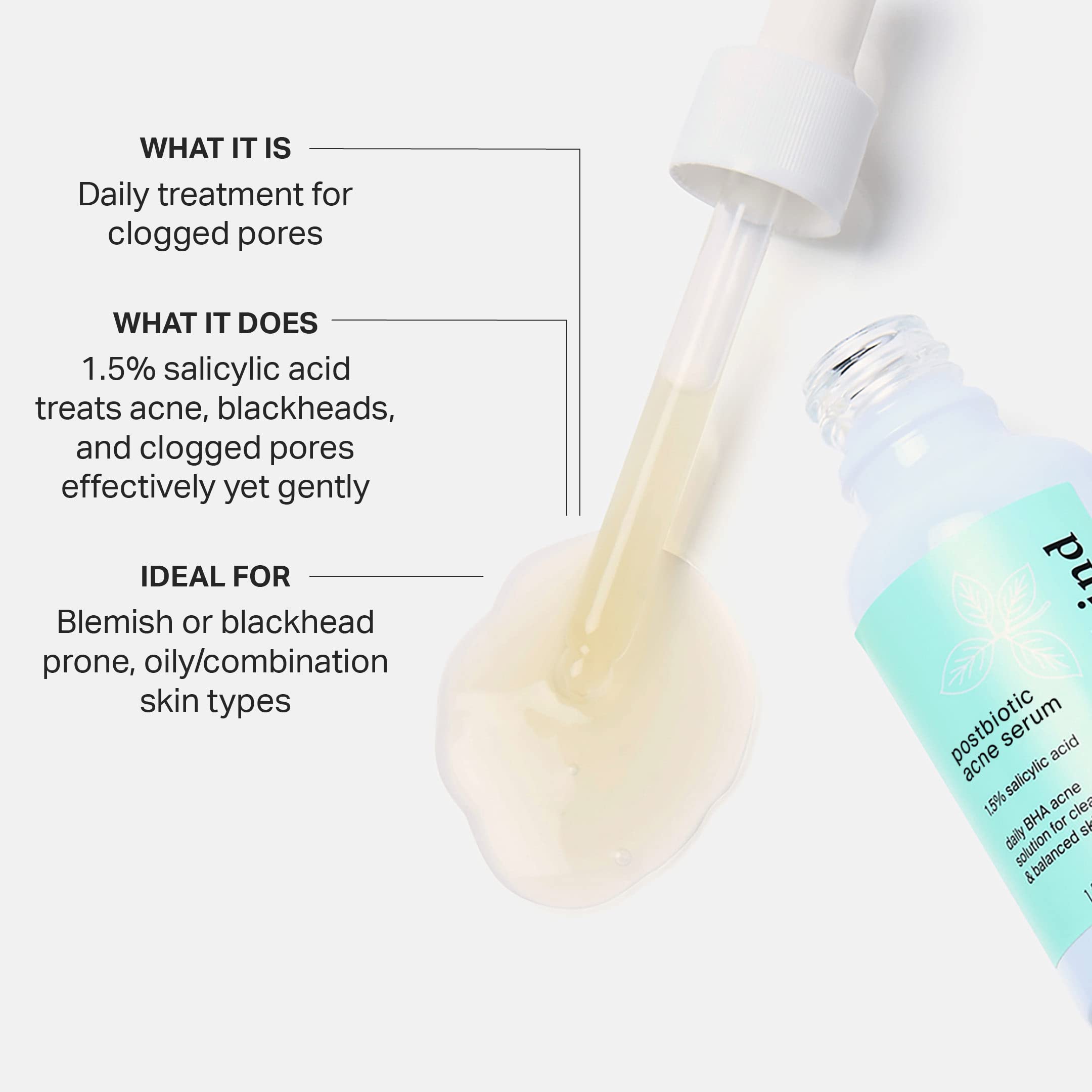 Cocokind Postbiotic Acne Serum & BHA Liquid Exfoliant – Exfoliate, Hydrate, Brighten