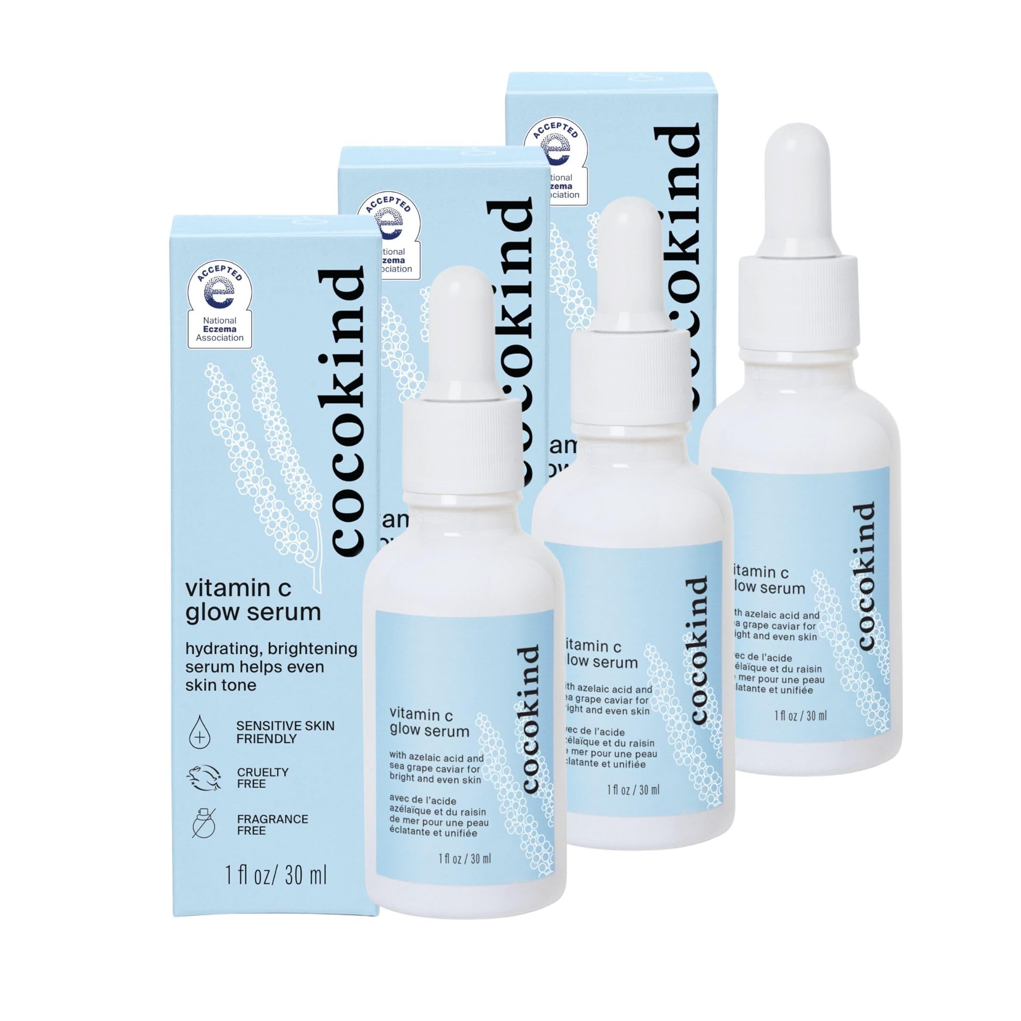 Cocokind Vitamin C Glow Serum — Brighten, Hydrate, and Protect Skin (3 Pack)